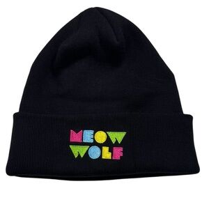 Meow Wolf Logo Cuffed Unisex Black Beanie